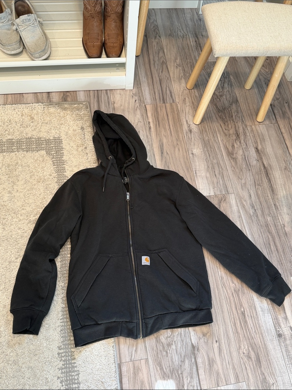 Carhartt Black Rain Defender Loose For Hooded Zip Sweatshirt